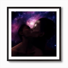 Galaxy Kiss Art Print