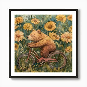 Bear On A Bike 5 Art Print