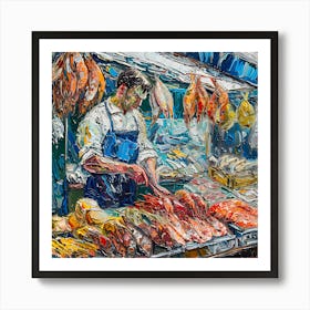 Van Gogh Style: The Fishmonger Series 2 Art Print