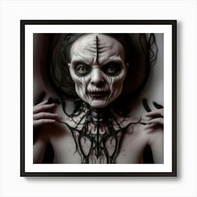 Woman Dressed As A Vampire Art Print