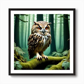 Owl In The Forest 9 Art Print