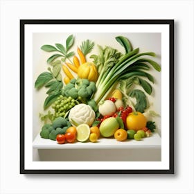 A wonderful assortment of fruits and vegetables 8 Art Print