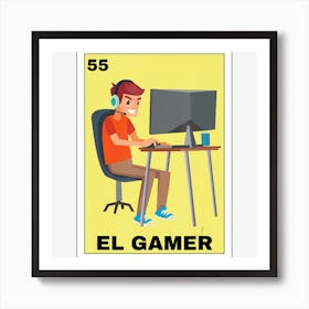 El Gamer Lottery Gift Mexican Lottery Gaming Art Print