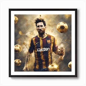 0 Give Me A Picture Of A Messi Player Who Wins Eight Esrgan V1 X2plus Art Print