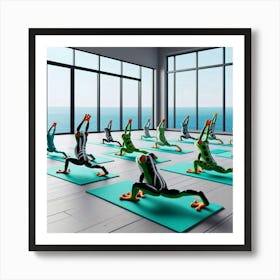 Yoga Frogs Art Print