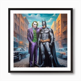 Batman And Joker Art Print