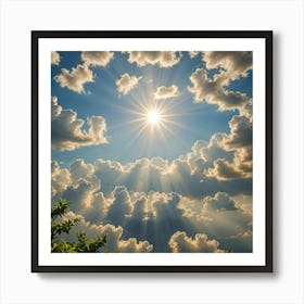 Sun Shining Through Clouds Art Print