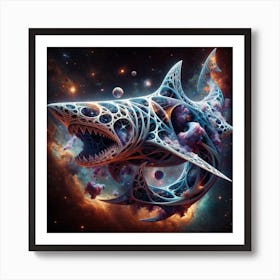 Cosmic shark Art Print