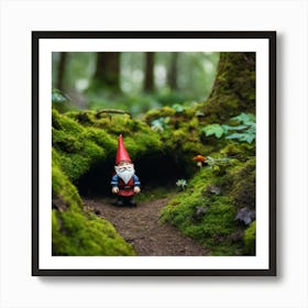 Gnome In The Forest Art Print