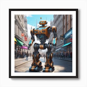 Robot On The Street 46 Art Print