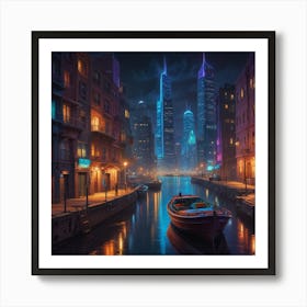 City At Night 2 Art Print