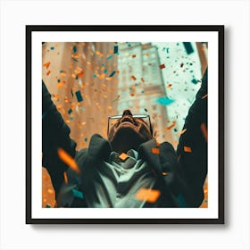 Businessman Celebrating Success Art Print