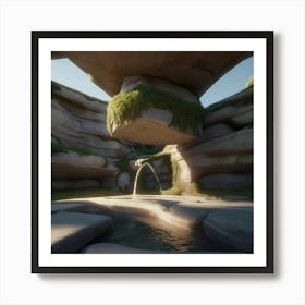 Water Fountain In A Cave Art Print