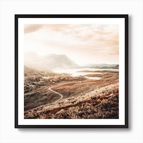 Sunny Rustic Scenery Square Art Print