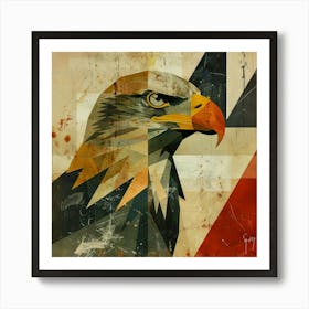 Abstract Paper Collage Style Eagle Art Print