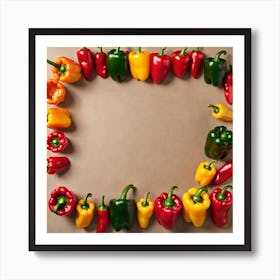 Frame Created From Bell Pepper On Edges And Nothing In Middle (50) Art Print