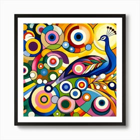 Abstract Peacock 1 Art Print