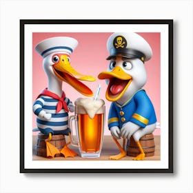 Ducks And Beer Art Print