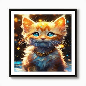 Cute Kitten With Blue Eyes Art Print