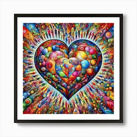 Heart Of World Love Art Print