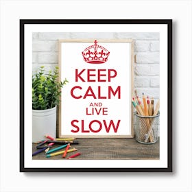 Keep Calm And Live Slow 4 Art Print