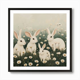 White Rabbits Fairycore Painting 4 Art Print