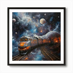 Space Train Art Print