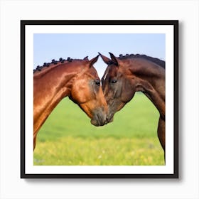 Horses Kissing Stock Videos & Royalty-Free Footage Art Print