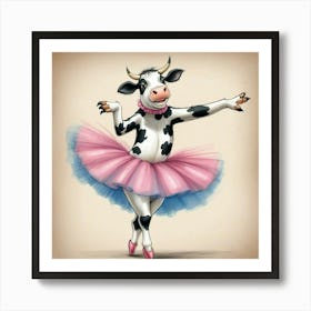 Ballerina Cow Art Print