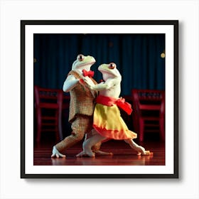 Firefly Frogs, Dancing, Tango, Female Frog, Male Frog, Argentine Restaurant, Matching Clothes, Livel (11) Art Print