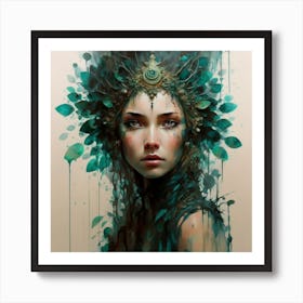 Girl painting Art Print