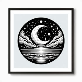 Moon And Stars 6 Art Print