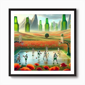 Beers and Basketball Art Print