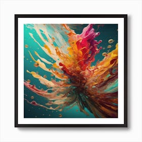 An Abstract Color Explosion 1, that bursts with vibrant hues and creates an uplifting atmosphere.Generated with AI,Art style_Aquatic,CFG Scale_3.0,Step Scale_50 Art Print