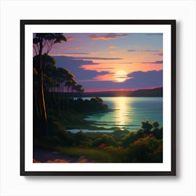 Sunset By The Lake 4 Art Print