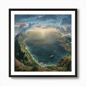 Sunset Over The Ocean 1 Art Print