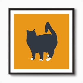 Yellow Cat Square Art Print