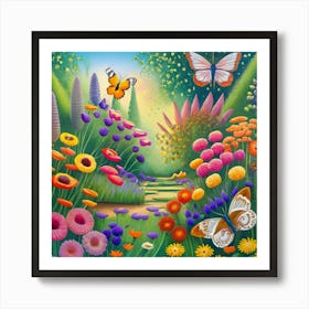 Butterfly Garden 3 Art Print