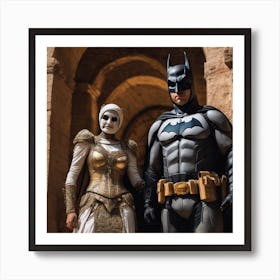 Batman with Mummy Art Print