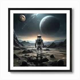 Astronaut In Space Art Print