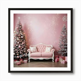 Pink Christmas Tree 5 Art Print