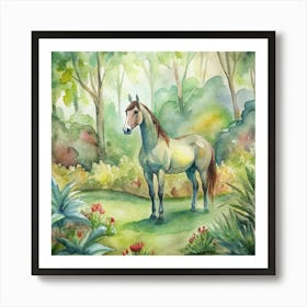 Horse In The Woods Art Print