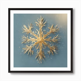 Gold Snowflake vector art Art Print