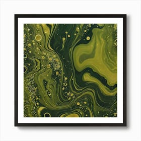 olive gold abstract wave art 8 Art Print