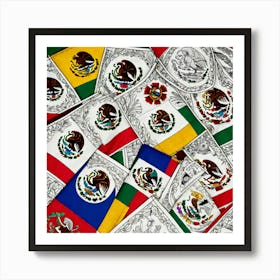 Flags Of Mexico 2 Art Print