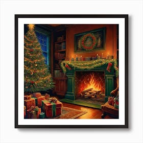 Christmas In The Living Room 18 Art Print