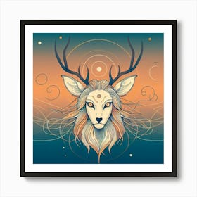 Deer Head Art Print