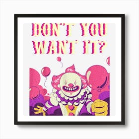 Scary Clown Halloween Art Print