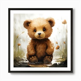 Sweet Bear Heartwarming Art Art Print