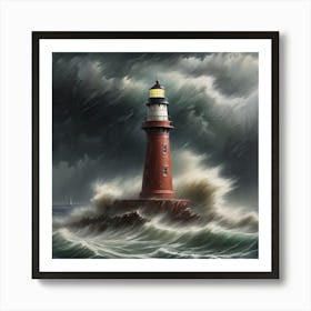 Stormy Lighthouse Art Print